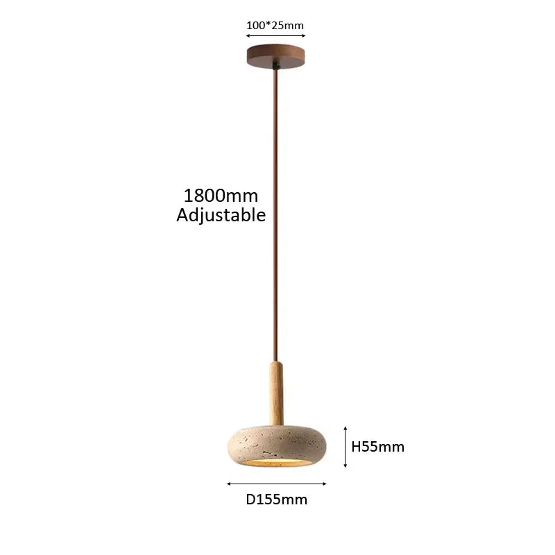 2026 New Hot Selling Pendant Lamps Wabi Sabi Circular Yellow Stone Commercial Home Decoration Restaurant Room LED Droplight