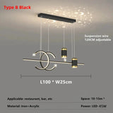 Modern Dining Room LED Pendant Light with Remote Control Dimmable Dining Table Hanging Lamp 90-260v Home Decor Chandelier Lights