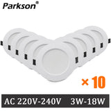 10-Pack AC 220V Recessed LED Downlight - Round Ceiling Spot Lamp for Home Decor