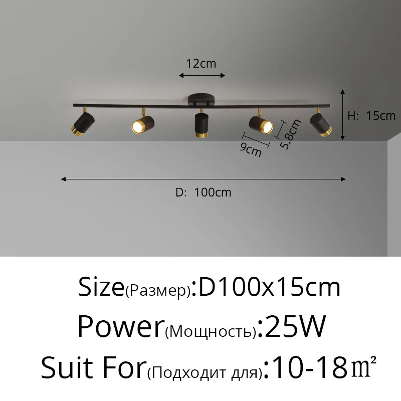 Simple Long Black Gold White New Modern LED Chandelier Lights Living Dining Room Spotlight Bedroom Hallway Lamps Indoor Lighting