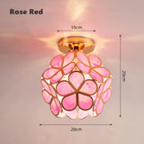 12W Nordic Flower Ball LED Ceiling Lamp E27 Tiffany Iron Acrylic Petal Inlaid Chandelier Aisle Corridor Home Decor Ceiling Light