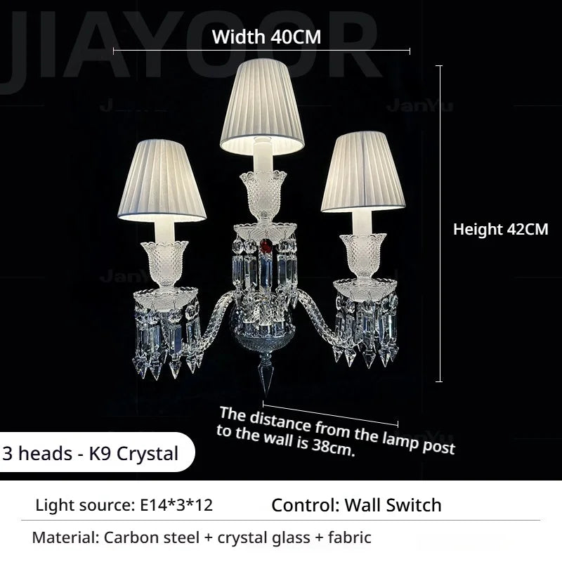 Luxury Crystal LED Wall Lamp - Modern Sconce Light Fixture for Villa Living Room Background, Bedroom Bedside & Home Decor
