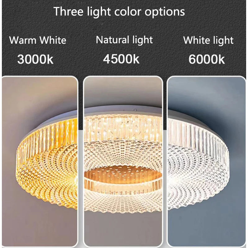Remote Control LED Ceiling Lamp - Dimmable Nordic Chandelier for Living Room