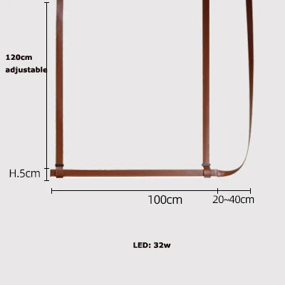 2026 Leather Belt LED Ceiling Chandelier - Luxury Living Room Hanging Lamp