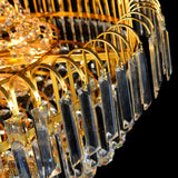 Modern Luxury Crystal Led E14 Pendant Lights Plated Shiny Gold Metal Pendant Lamp Chain Hanging Lamp Deco Indoor Lighting Lamp