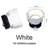 7W COB Downlight Anti-glare Indoor Lighting Multi-functional Home Lighting Multi-scene Use
