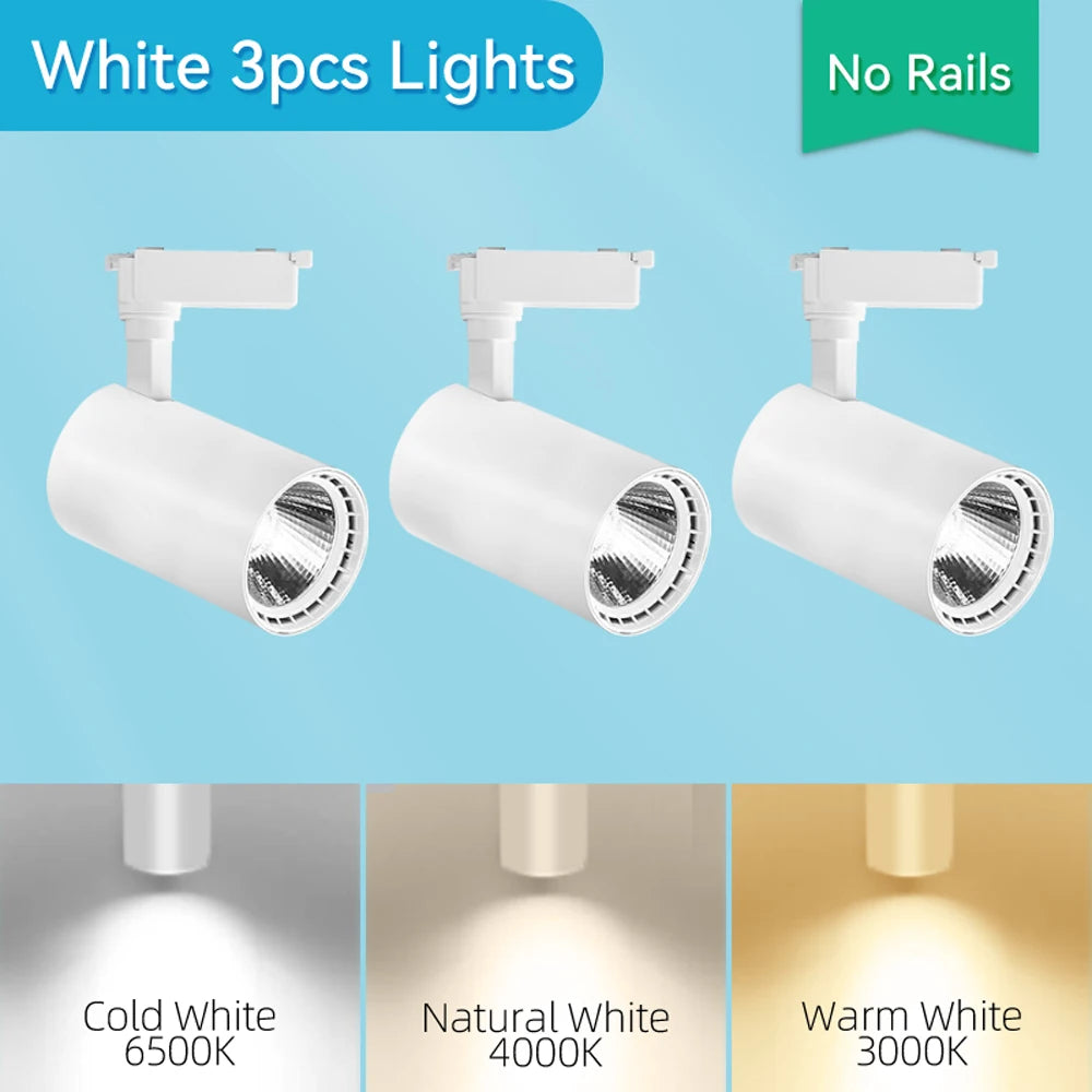 Led Track Light Spot Led Rail Lighting COB Light Fixture Led Spot Lights 220v Ceiling spots Lamp For kitchen Clothing Shop Store