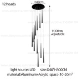 Modern Long Stairs Chandelier Living Room Attic Ceiling Light Home Decoration Pendent Lamp Dining Room Decoration Pendant Light
