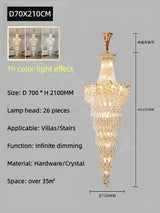 Staircase Long Chandelier Duplex Crystal Chandelier Light Luxury Villa Living Room And Lobby Light Lustre Ceiling Chandelier ﻿