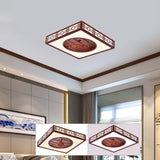 Modern Acrylic Semi Flush Mount LED Invisible Ceiling Fan Lighting with Remote Control 3-Light Color and 3-Speed Changeable