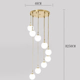 2026 Nordic White Ball Chandelier Lights Modern Led Long-Line Minimalist Lamp Living Room Villa Hotel Spiral Staircase Decor Lam
