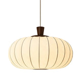 Japanese Wabi-Sabi Silk & Wood LED Pendant Chandelier - Retro Fabric Hanging Ceiling Lamp Fixture for Living Room, Restaurant & Mood Lighting Decor
