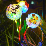 Solar Butterfly Dandelion Garden Lights, Outdoor Solar Dandelion Lights, Suitable for Garden Courtyard Patio Lawn Decoration