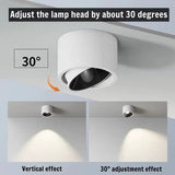 Adjustable Angle ultra-thin round downlight anti-glare household ceiling light LED spot light living room bedroom lighting5W7W9W