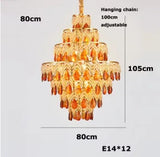 Postmodern K9 Crystal Peacock Chandelier - Luxury Golden LED Ceiling Light