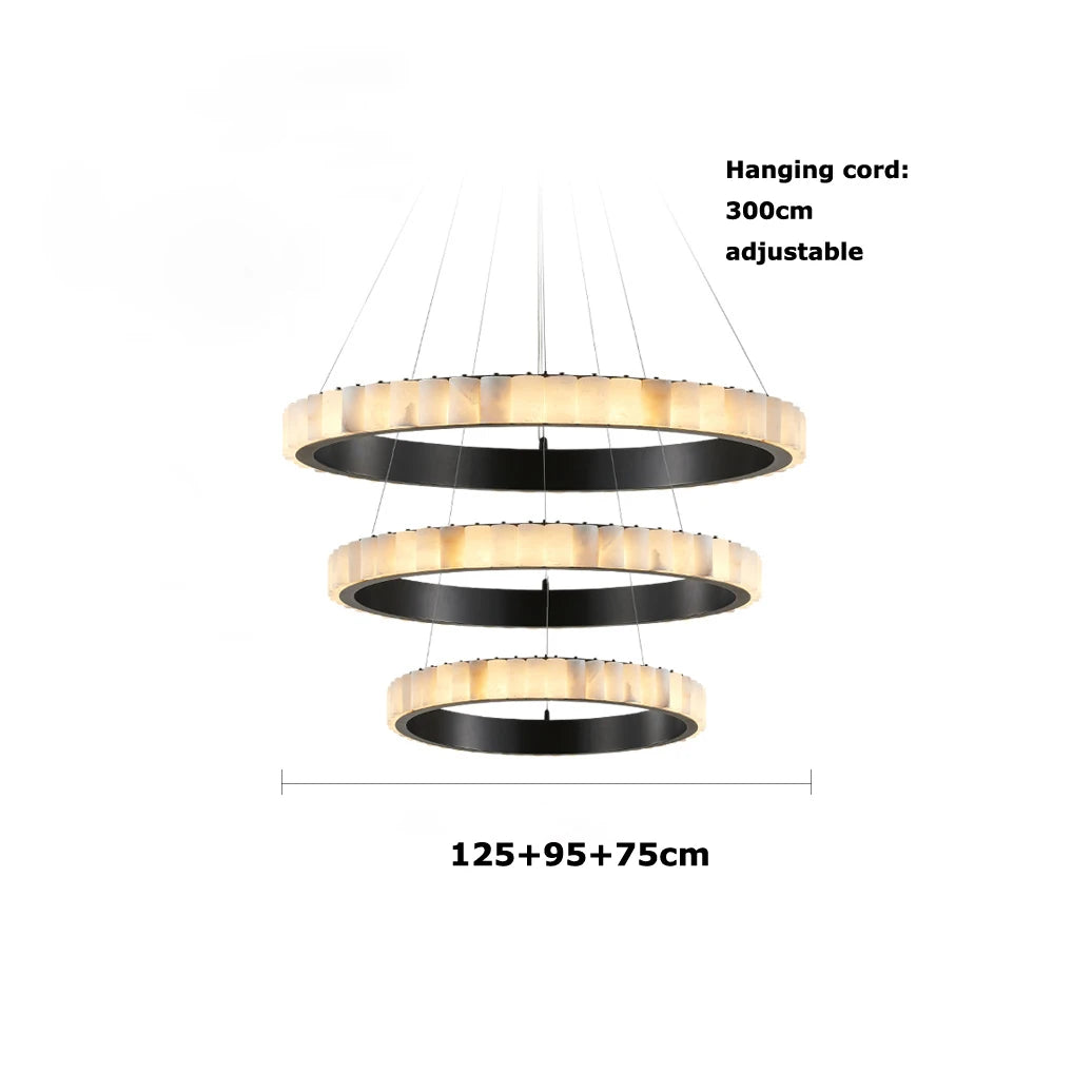 LED Luxury Marble Golden Black Lustre Hanging Lamp Chandelier Lighting Suspension Luminaire Lampen For Living Room