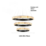 LED Luxury Marble Golden Black Lustre Hanging Lamp Chandelier Lighting Suspension Luminaire Lampen For Living Room