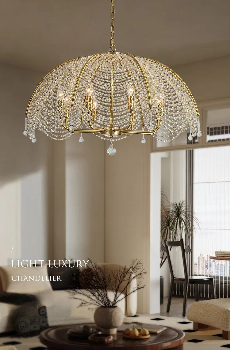 Nordic Modern Crystal Chandelier Pendant Light For Living Room Bedroom Dining Room Bar Kitchen E14 Bulb Decorate Hanging Lamp