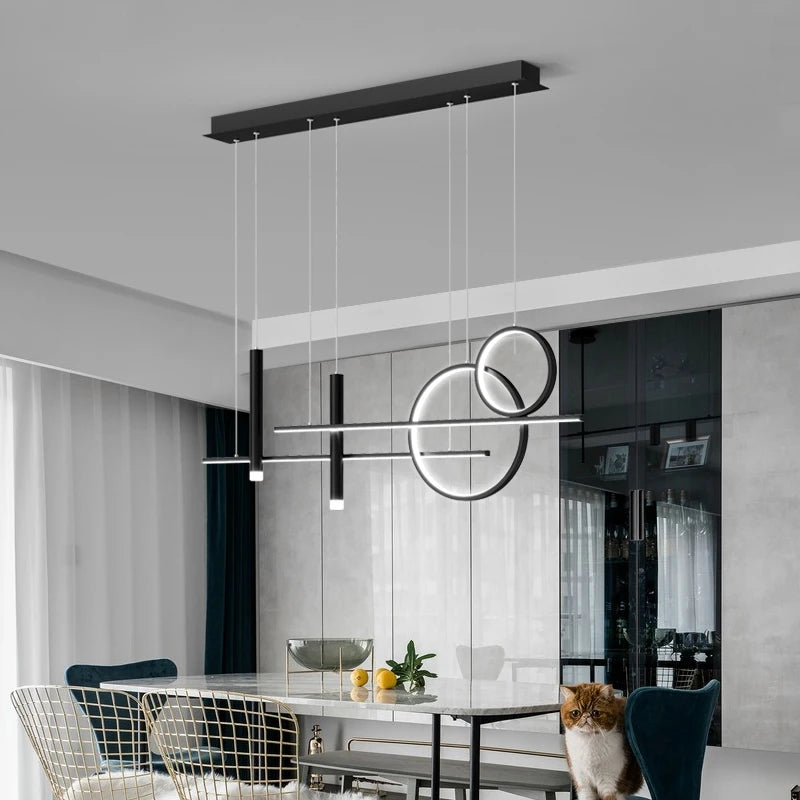 Minimalist LED Hanging Light Fixture - Contemporary Pendant Lighting for Dining Room