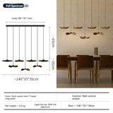 Japanese Wabi Sabi Solid Wood Lamp for Living Dining Room  Villa Duplex Kitchen Island Linear Light 3colors Changeable