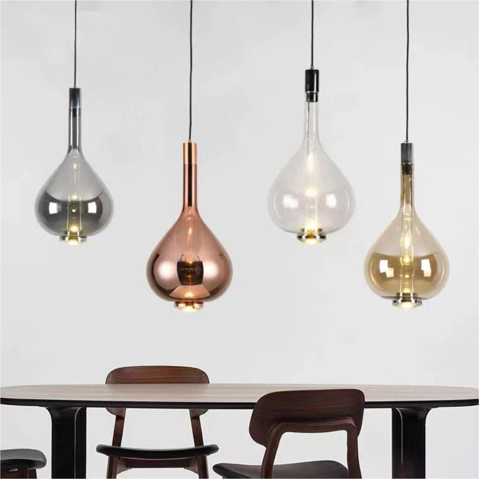 Nordic Restaurant Designer Glass Pendant Light Simple Creative Coffee Hall Background Decor Lamps Living Room Bedroom Droplight