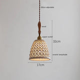 Butterfly Ceramic LED Pendant Lamp Beside Wooden Handle Copper Socket Home Decors Bedroom Dining Living Room Light Hang lamp