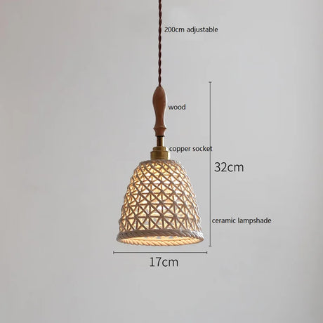 Butterfly Ceramic LED Pendant Lamp Beside Wooden Handle Copper Socket Home Decors Bedroom Dining Living Room Light Hang lamp
