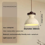 Vintage Walnut Wood Bedside Pendant Light, Style Lamp for Bedroom Ambience, French Retro Mood Lighting for Dining Room & Bedroom