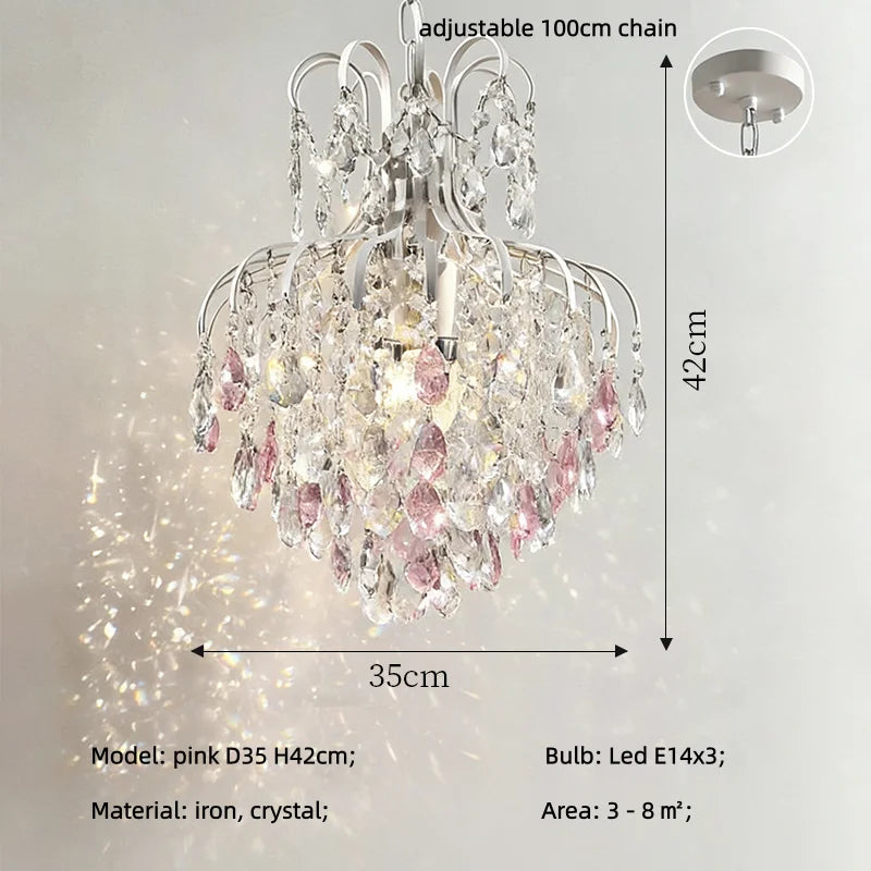 Modern Luxury Colorful Crystal Bedside Led Pendant Lights Home Decor Bedroom E14 Suspend Lamp Bar Hanging Lamp Led Luminarias