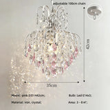 Modern Luxury Colorful Crystal Bedside Led Pendant Lights Home Decor Bedroom E14 Suspend Lamp Bar Hanging Lamp Led Luminarias