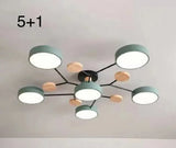 Nordic Macaron Ceiling Light - Modern Log & Metal Lamp for Living Room