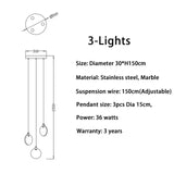 Nordic LED Marble Ceiling Chandelier Ceiling Lamps Pendant Lights for Attic Lobby Lighting Living Room Staircase  Home Decor