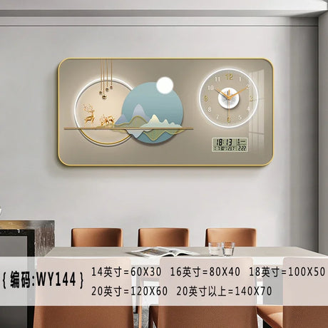 Nordic elk wall clock living room Creative fashion perpetual calendar electronic clock wall atmosphere dining room decoration