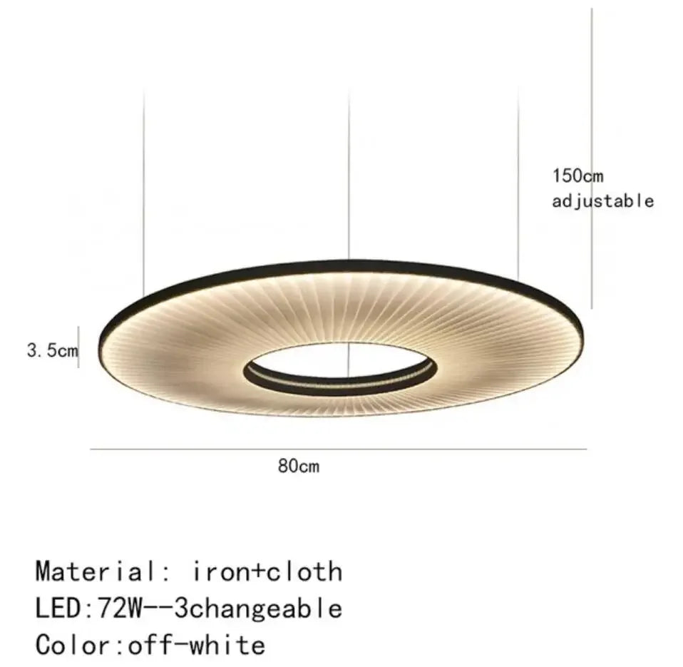 Modern Fabric Pendant Light Designer Iris Pendant Lights for Living Room Hotel Lobby Restaurant Decor LED White Round Chandelier