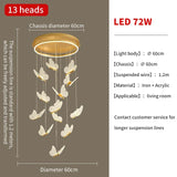 Gold LED Butterfly Lights Home Indoor Staircase Hanging Chandleiers Lamps Living Kitchen Island Bedroom Wall