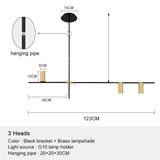 Nordic Modern Longer Chandelier Dining Table Fixtures Black Pendant Lights Restaurant Bar Kitchen Decor Living Room Hanging Lamp