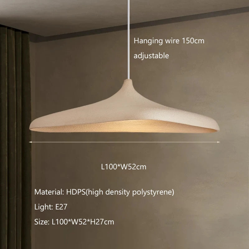 Nordic Minimalist Wabi-Sabi Cream Style LED Ceiling Chandelier - Modern Fabric Hanging Pendant Lamp Fixture for Living Room, Dining Room & Bedroom