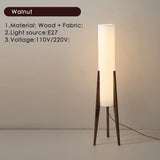 Japanese Retro Solid Wood Floor Lamp Study Hotel Art Decorative Corner Standing Lamp Living Room Bedroom Cafe E27 Lamp