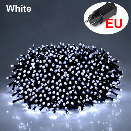 10m 20m 30m 50m 100m Street Garland Curtain Lights String Waterproof Fairy Lights Outdoor Garden Party Wedding Christmas Decors