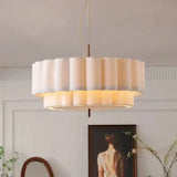 Japanese Wabi-Sabi Silk Fabric Pendant Light - Cloth Hanging Ceiling Chandelier Lamp Fixture for Living Room, Dining Room & Bedroom Decor