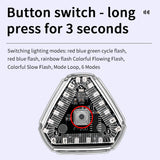Triangle Solar Powered Strobe Warning Light - Colorful LED Motorcycle Tail Signal Lamp