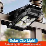 Mini Solar Clip Light with PIR Motion Sensor - Soft Warm Glow Outdoor Fence Lamp