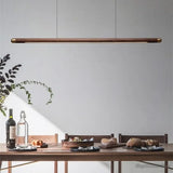 Black Walnut  Pendant Lights Dining Tablesimple Strip Wood Hanging Lamps Kitchen fixture Home Decor Chandelier indoor lighting