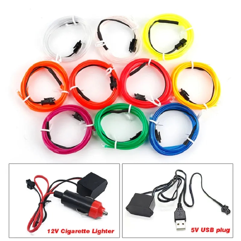 the ambiance of your car's interior with a versatile LED strip light that radiates neon vibes