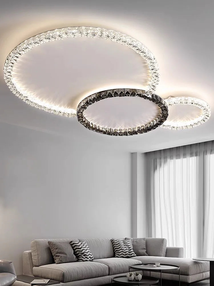 2025 New Modern Simple Light Luxury Crystal Ceiling Lights LED Chandelier Luster Indoor Lighting For Living Room Bedroom lamp