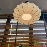 Nordic Modern Cloth & Wood Ceiling Chandelier - Minimalist Fabric Pendant Light Fixture for Living Room, Bedroom & Salon Decor