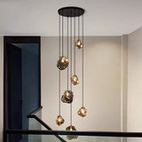Nordic Creative Modern LED Light Chandeliers Irregular Lampshade Art Living Room Stair Pendant Light Living Room Home Decor