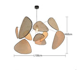 Rattan chandelier Wicker Suspension lamp Screen Cannage Kitchen Wood Bamboo chandelier e27 Creative Leaf Grid Hand designer lamp