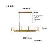 Retro American Old Tree Of 18th Century Copper Crystal LED Chandelier Lustre Suspension Luminaire Lampen For Living Room