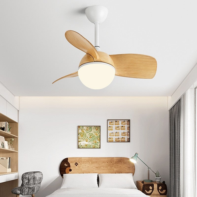 Modern LED Ceiling Fan Light for Kids Bedroom, 6-Speed Variable DC Motor, 24W LED Light, 30/36 inch Ceiling Fans